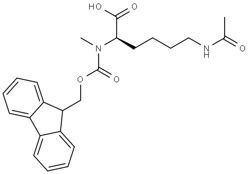 (R)-2-((((9H-Fluoren-9-yl)methoxy)carbonyl)(methyl)amino)-6-acetamidohexanoic acid Structural
