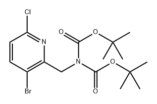 Imidodicarbonic acid, 2-[(3-bromo-6-chloro-2-pyridinyl)methyl]-, 1,3-bis(1,1-dimethylethyl) ester Structural