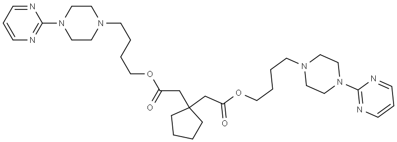 Bis(4-(4-(pyrimidin-2-YL)piperazin-1-YL)butyl) 2,2'-(cyclopentane-1,1-diyl)diacetate Structural
