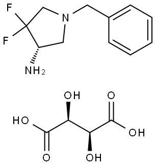 (S)-N-benzyl-3t3-difluoro-4-carboxypyrrolidine D-tartrate Structural