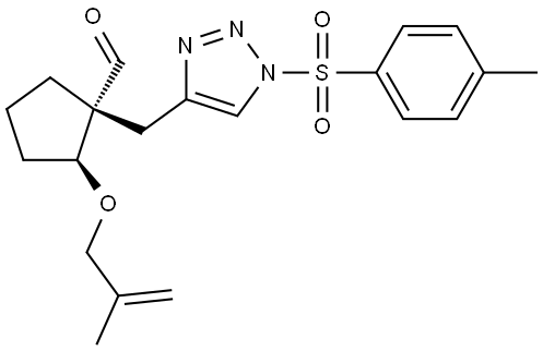 rel-(1R,2S)-1-[[1-[(4-Methylphenyl)sulfonyl]-1H-1,2,3-triazol-4-yl]methyl]-2-[(2-methyl-2-propen-1-yl)oxy]cyclopentanecarboxaldehyde Structural