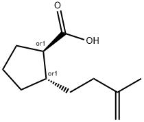 rel-(1R,2S)-2-(3-Methyl-3-buten-1-yl)cyclopentanecarboxylic acid Structural