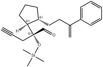 rel-(αR,1S,2R)-2-(3-Phenyl-3-buten-1-yl)-α-2-propyn-1-yl-α-[(trimethylsilyl)oxy]cyclopentaneacetaldehyde Structural
