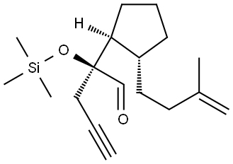rel-(αR,1R,2S)-2-(3-Methyl-3-buten-1-yl)-α-2-propyn-1-yl-α-[(trimethylsilyl)oxy]cyclopentaneacetaldehyde Structural