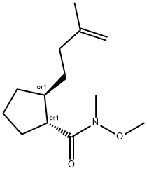 rel-(1R,2S)-N-Methoxy-N-methyl-2-(3-methyl-3-buten-1-yl)cyclopentanecarboxamide Structural