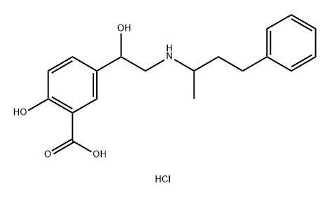 Benzoic acid, 2-hydroxy-5-[1-hydroxy-2-[(1-methyl-3-phenylpropyl)amino]ethyl]-, hydrochloride (1:1) Structural