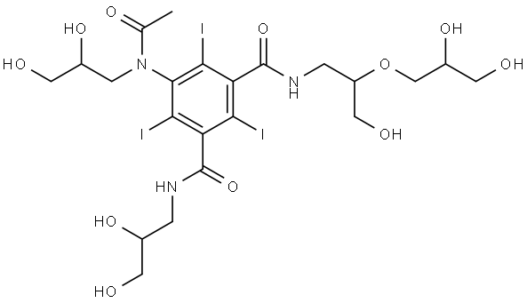 1,3-Benzenedicarboxamide, 5-[acetyl(2,3-dihydroxypropyl)amino]-N1-[2-(2,3-dihydroxypropoxy)-3-hydroxypropyl]-N3-(2,3-dihydroxypropyl)-2,4,6-triiodo- Structural