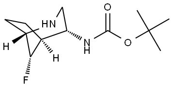 tert-Butyl ((1S,4R,5S,8S)-8-fluoro-2-azabicyclo[3.2.1]octan-4-yl)carbamate Structural