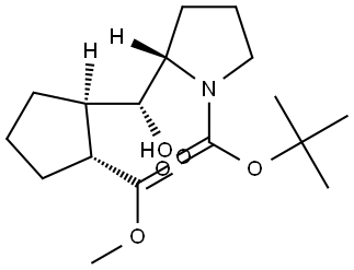 1-Pyrrolidinecarboxylic acid, 2-[(R)-hydroxy[(1R,2R)-2-(methoxycarbonyl)cyclopentyl]methyl]-, 1,1-dimethylethyl ester, (2S)- Structural