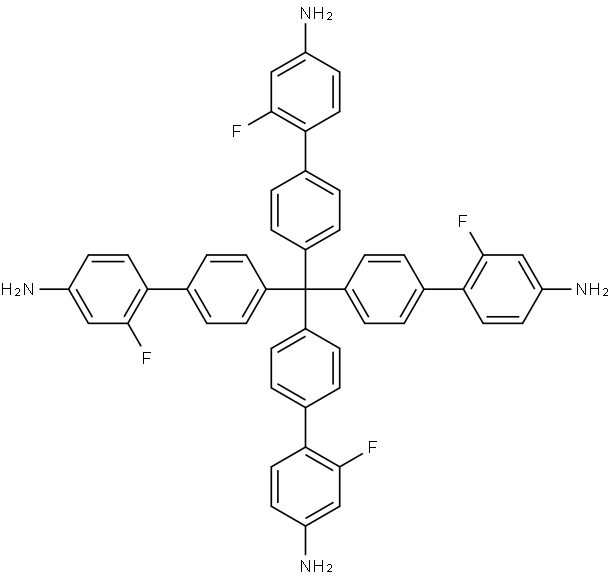 [1,1′-Biphenyl]-4-amine, 4′,4′′′,4′′′′′,4′′′′′′′-methanetetrayltetrakis[2-fluoro- Structural