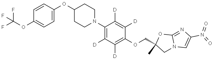 1-(4-{[(2R)-2-methyl-6-nitro-2H,3H-imidazo[2,1-b][1,3]oxazol-2-yl]methoxy}(2,3,5,6-2H?)phenyl)-4-[4-(trifluoromethoxy)phenoxy]piperidine Structural