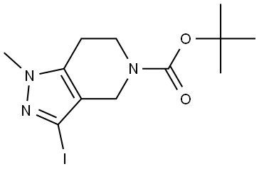5H-Pyrazolo[4,3-c]pyridine-5-carboxylic acid, 1,4,6,7-tetrahydro-3-iodo-1-methyl-, 1,1-dimethylethyl ester Structural