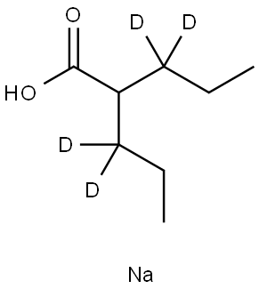 2-(propyl-1,1-d2)-pentanoic-3,3-d2acid,monosodiumsalt Structural