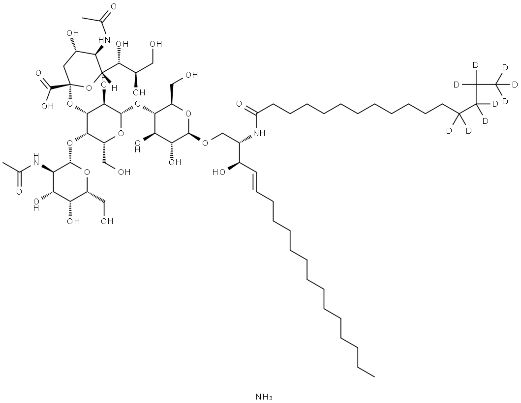 C16 Ganglioside GM2-d9 (d18:1/16:0-d9) (ammonium salt) Structural