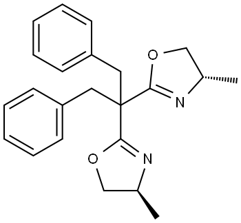 Oxazole, 2,2′-[2-phenyl-1-(phenylmethyl)ethylidene]bis[4,5-dihydro-4-methyl-, (4S,4′S)- Structural