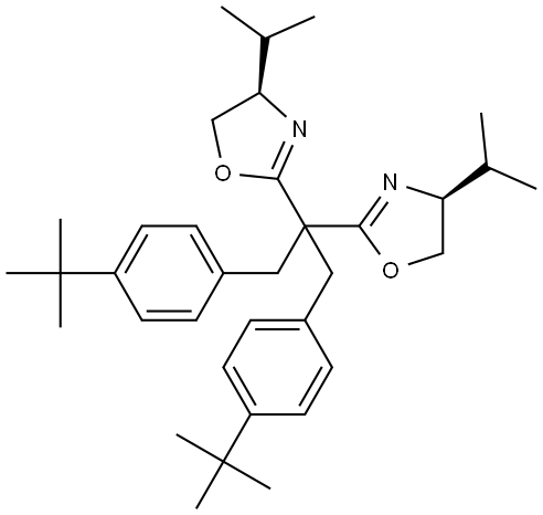 Oxazole, 2,2′-[2-[4-(1,1-dimethylethyl)phenyl]-1-[[4-(1,1-dimethylethyl)phenyl]methyl]ethylidene]bis[4,5-dihydro-4-(1-methylethyl)-, (4R,4′S)- Structural