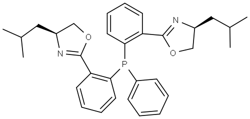 Oxazole, 2,2′-[(phenylphosphinidene)di-2,1-phenylene]bis[4,5-dihydro-4-(2-methylpropyl)-, (4S,4′S)- Structural