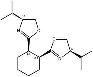 Oxazole, 2,2'-(1R,2S)-1,2-cyclohexanediylbis[4,5-dihydro-4-(1-methylethyl)-, (4R,4'R)- Structural