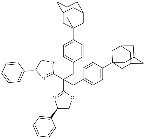 Oxazole, 2,2′-[2-(4-tricyclo[3.3.1.13,7]dec-1-ylphenyl)-1-[(4-tricyclo[3.3.1.13,7]dec-1-ylphenyl)methyl]ethylidene]bis[4,5-dihydro-4-phenyl-, (4R,4′R)- Structural