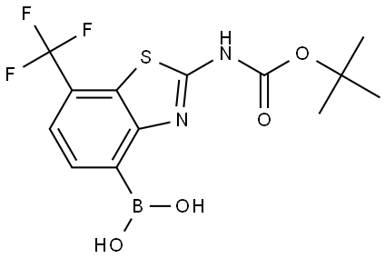 (2-((tert-Butoxycarbonyl)amino)-7-(trifluoromethyl)benzo[d]thiazol-4-yl)boronic acid Structural