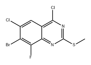 Quinazoline,7-bromo-4,6-dichloro-8-fluoro-2-(methylthio)- Structural