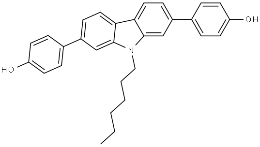4,4'-(9-Hexyl-9H-carbazole-2,7-diyl)diphenol Structural