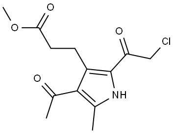 1H-Pyrrole-3-propanoic acid, 4-acetyl-2-(2-chloroacetyl)-5-methyl-, methyl ester Structural