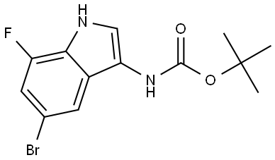 Carbamic acid, N-(5-bromo-7-fluoro-1H-indol-3-yl)-, 1,1-dimethylethyl ester Structural