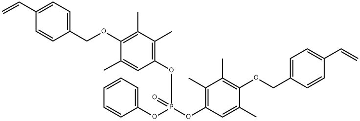 Phosphoric acid, bis[4-[(4-ethenylphenyl)methoxy]-2,3,5-trimethylphenyl] phenyl ester Structural