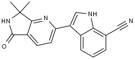 1H-Indole-7-carbonitrile, 3-(6,7-dihydro-7,7-dimethyl-5-oxo-5H-pyrrolo[3,4-b]pyridin-2-yl)- Structural