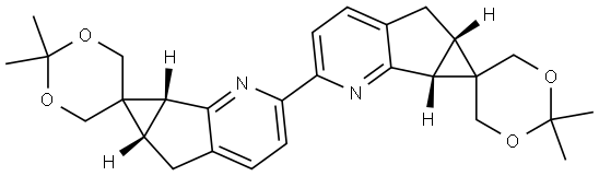 (5aS,6aR)-2-((5aS,6aR)-2',2'-Dimethyl-5a,6a-dihydro-5H-spiro[cyclopropa[4,5]cyclopenta[1,2-b]pyridine-6,5'-[1,3]dioxan]-2-yl)-2',2'-dimethyl-5a,6a-dihydro-5H-spiro[cyclopropa[4,5]cyclopenta[1,2-b]pyridine-6,5'-[1,3]dioxane Structural