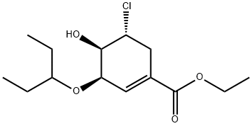 Ethyl (3R,4R,5R)-5-chloro-3-(1-ethylpropoxy)-4-hydroxy-1-cyclohexene-1-carboxylate Structural