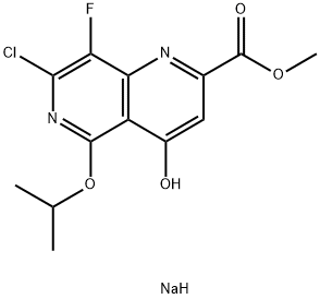 Sodium 7-chloro-8-fluoro-5-isopropoxy-2-(methoxycarbonyl)-1,6-naphthyridin-4-olate Structural