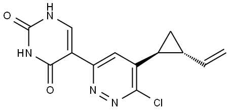 2,4(1H,3H)-Pyrimidinedione, 5-[6-chloro-5-[(1S,2R)-2-ethenylcyclopropyl]-3-pyridazinyl]- Structural