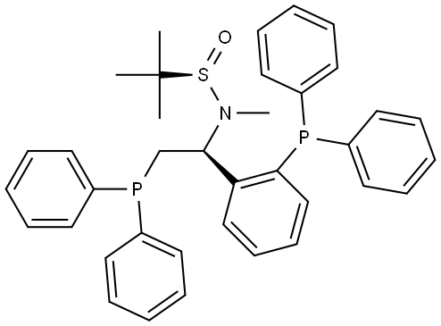 2-Propanesulfinamide, N-[(1S)-2-(diphenylphosphino)-1-[2-(diphenylphosphino)phenyl]ethyl]-N,2-dimethyl-, [S(R)]- Structural