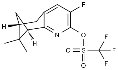Methanesulfonic acid, 1,1,1-trifluoro-, (6R,8R)-3-fluoro-5,6,7,8-tetrahydro-7,7-dimethyl-6,8-methanoquinolin-2-yl ester Structural
