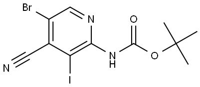 Carbamic acid, N-(5-bromo-4-cyano-3-iodo-2-pyridinyl)-, 1,1-dimethylethyl ester Structural
