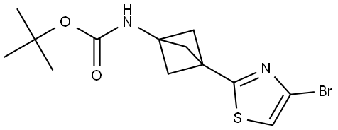 Carbamic acid, N-[3-(4-bromo-2-thiazolyl)bicyclo[1.1.1]pent-1-yl]-, 1,1-dimethylethyl ester Structural