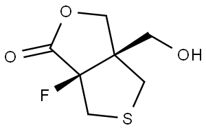 rel-(3aR,6aS)-6a-Fluoro-3a-(hydroxymethyl)tetrahydro-1H,3H-thieno[3,4-c]furan-1-one Structural