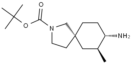 2-Azaspiro[4.5]decane-2-carboxylic acid, 8-amino-7-methyl-, 1,1-dimethylethyl ester, (5R,7S,8S)-rel- Structural