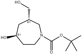 rel-tert-Butyl (3S,5S)-5-hydroxy-3-(hydroxymethyl)azepane-1-carboxylate Structural