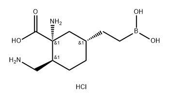 (1R,2S,5R)-1-Amino-2-(aminomethyl)-5-(2-boronoethyl)cyclohexane-1-carboxylic acid hydrochloride Structural