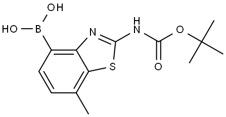 (2-((tert-Butoxycarbonyl)amino)-7-methylbenzo[d]thiazol-4-yl)boronic acid Structural