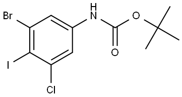 tert-Butyl (3-bromo-5-chloro-4-iodophenyl)carbamate Structural