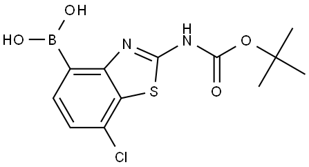 (2-((tert-Butoxycarbonyl)amino)-7-chlorobenzo[d]thiazol-4-yl)boronic acid Structural
