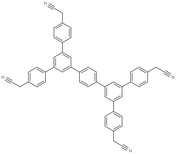 2,2',2'',2'''-(1,4-Phenylenebis([1,1':3',1''-terphenyl]-5',4,4''-triyl))tetraacetonitrile Structural