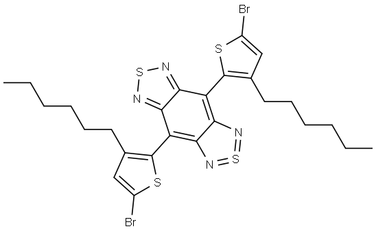 2λ4δ2-Benzo[1,2-c:4,5-c′]bis[1,2,5]thiadiazole, 4,8-bis(5-bromo-3-hexyl-2-thienyl)- Structural