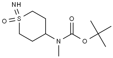 tert-Butyl (1-imino-1-oxidohexahydro-1l6-thiopyran-4-yl)(methyl)carbamate Structural