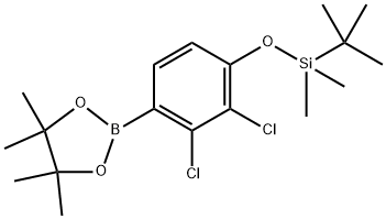 tert-Butyl(2,3-dichloro-4-(4,4,5,5-tetramethyl-1,3,2-dioxaborolan-2-yl)phenoxy)dimethylsilane Structural