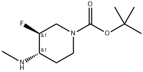 tert-Butyl (3S,4S)-3-fluoro-4-(methylamino)piperidine-1-carboxylate Structural
